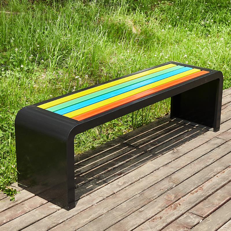 Stainless Steel Outdoor Park Bench with Iron Frame for Leisure Seating