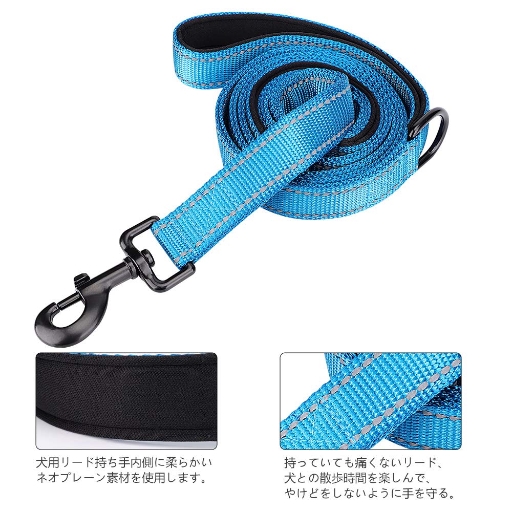 MOE Dog Large and Medium Dog 2 Long Reflective Nylon Walking Training Reflective Dog Training Lead Lead, Lead, Handles, Adjustable, Lead, Material,