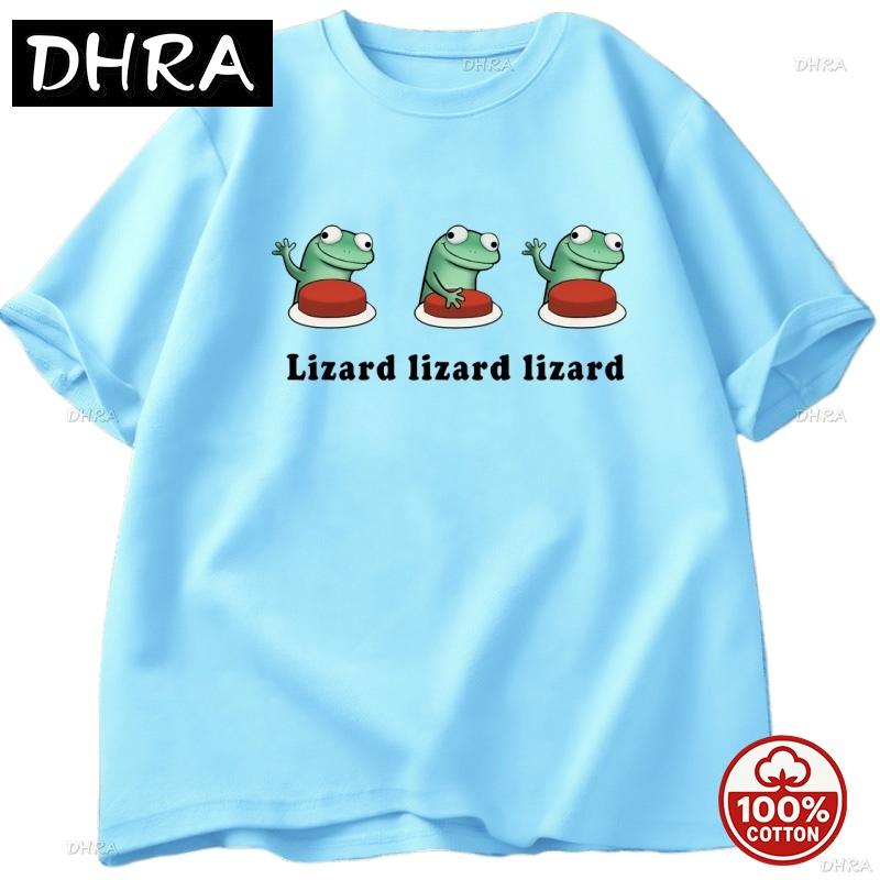 Lizard Meme Tshirt Unisex Unisex Funny Cotton Short Sleeve Tshirt Casual Summer Roundneck High Quality Loose Soft Tshirt Streetwear