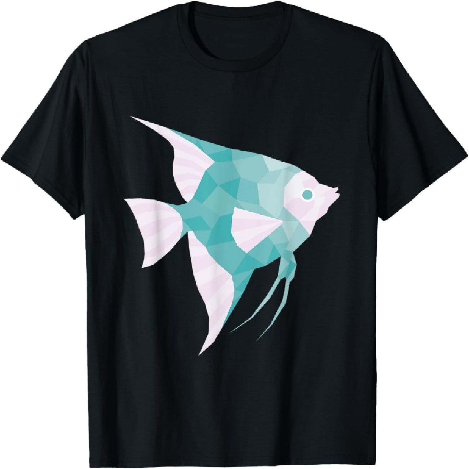 

Акваріум Багатокутник Скалярія Бульбашки Повітря Подарунок для Акваріумістів Футболка XXXXXL різнокольоровий