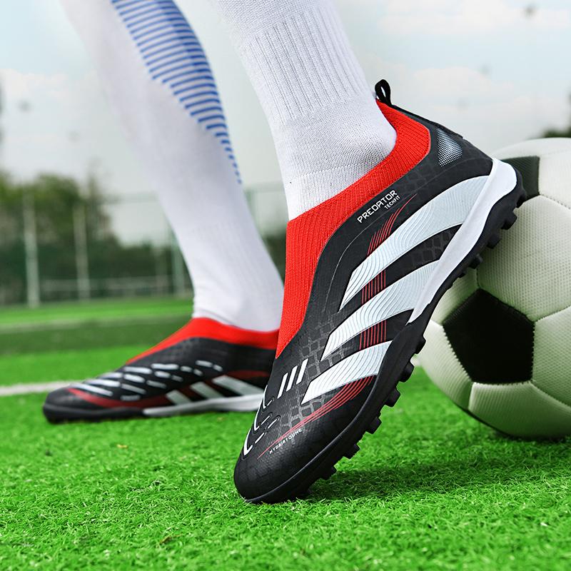 2025 Fashion Football Shoes Short Nail AG Nail Professional Men's and Women's High Top Football Boots Artificial Grass Training