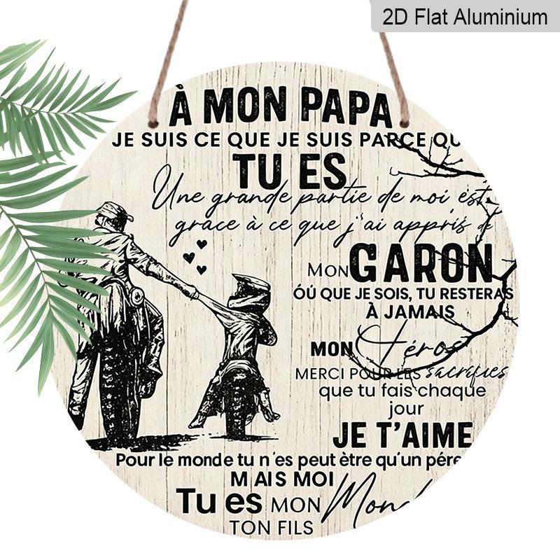 

2D Flat Aluminum Father s Day-themed Ornaments in Various Sizes. Featuring A Silhouette of A Father and Son on A Motorcycle, These Make An Ideal 7.87×7.87inch