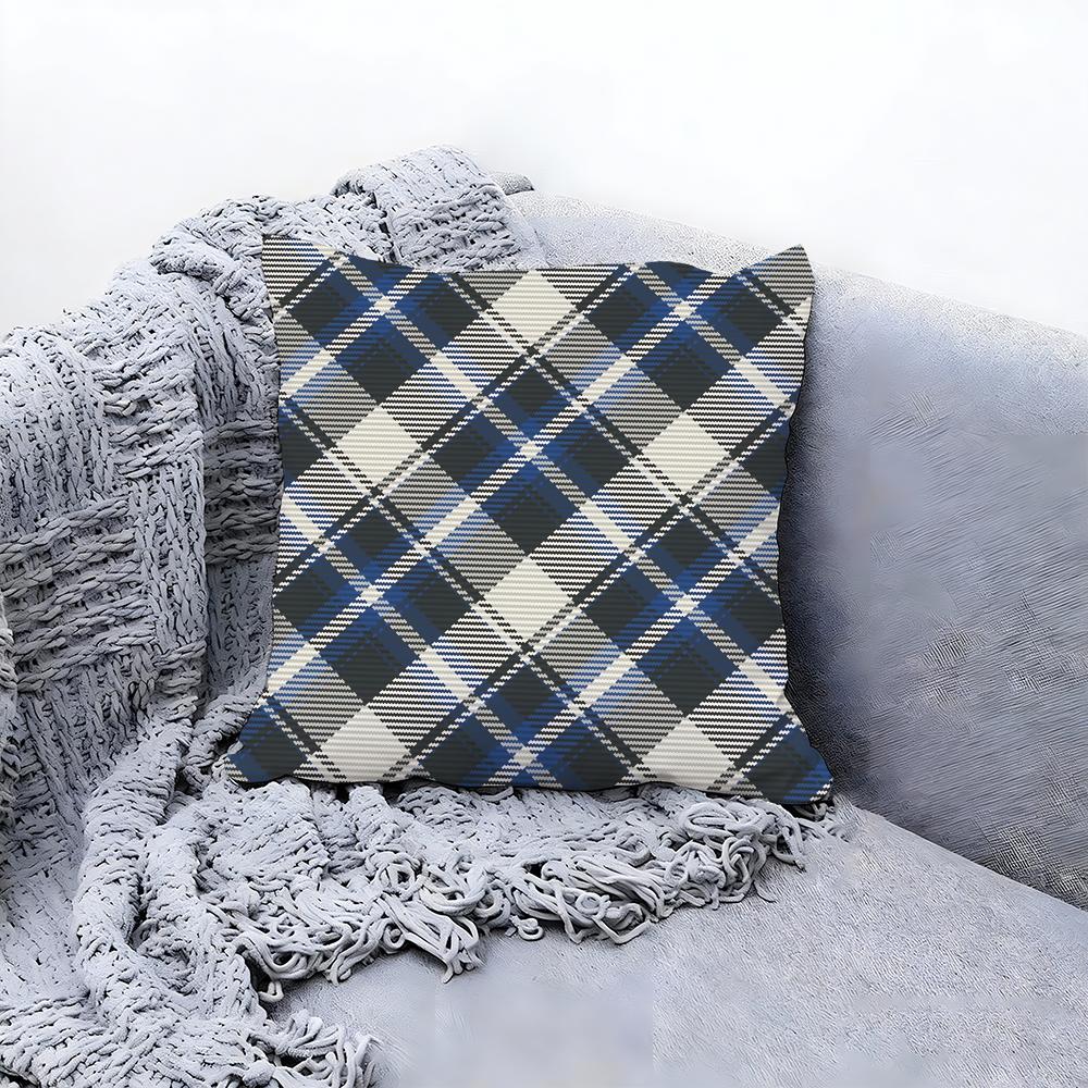Classic Plaid Pattern Cushion Cover Premium Comfort Reversible Pillow Cove Two In One Design for Any Room Car Interior