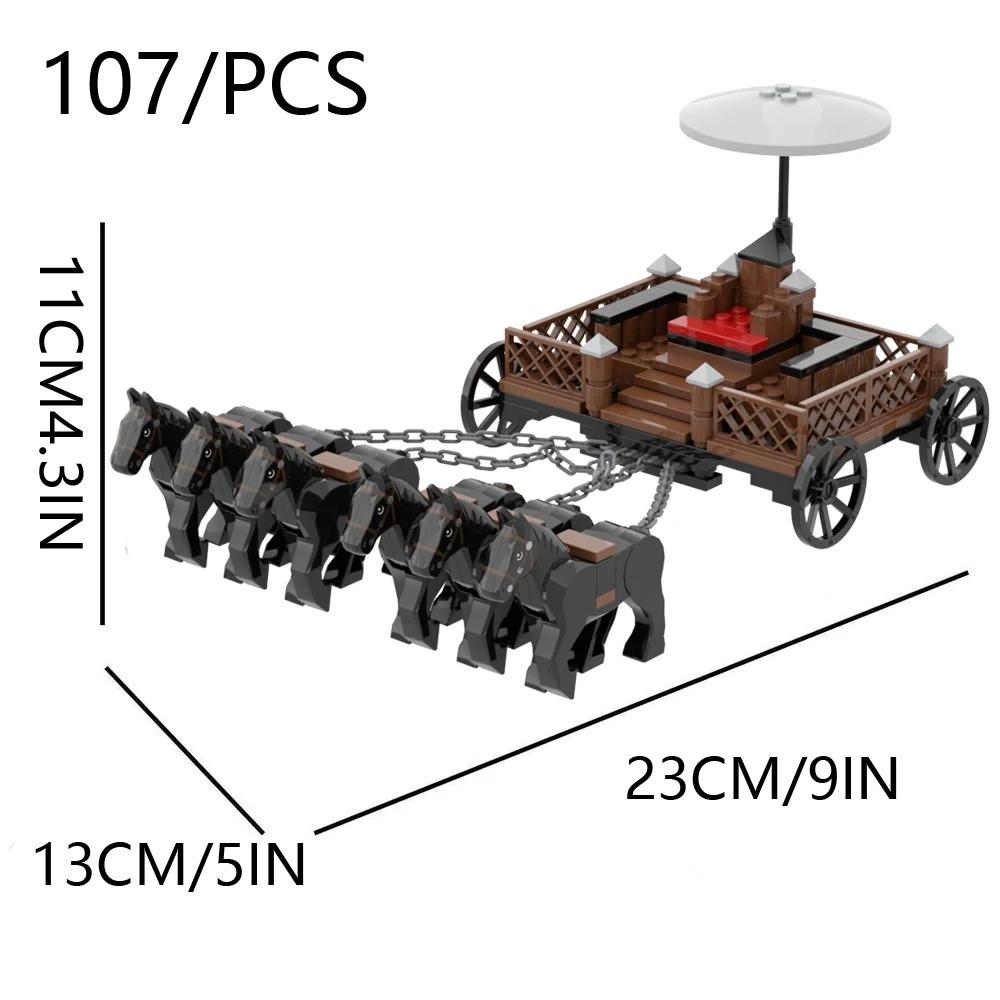 Set di Giocattoli da Assemblaggio con Mattoncini MOC Serie Carrozza Medievale Modello Città della Carrozza Giocattolo da Costruzione Fai-da-te Regalo per Festival