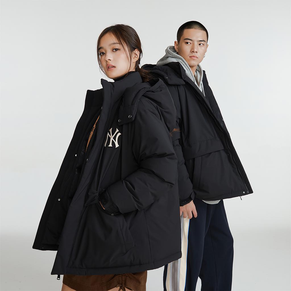 New MLB FW23 Down Jacket Mid Length Unisex Black 3ADJEC736-50BKS