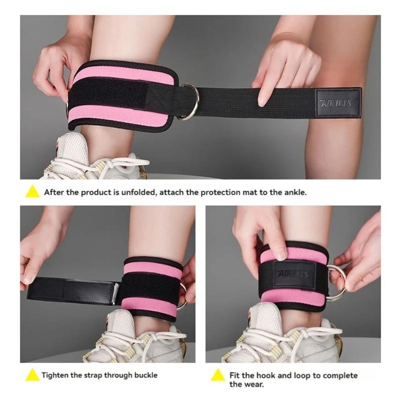 Adjustable Padded Ankle Wrist Cuffs Padded Straps D-Ring Glute Kickback for Cable Machine, Ideal for Glutes Exercises