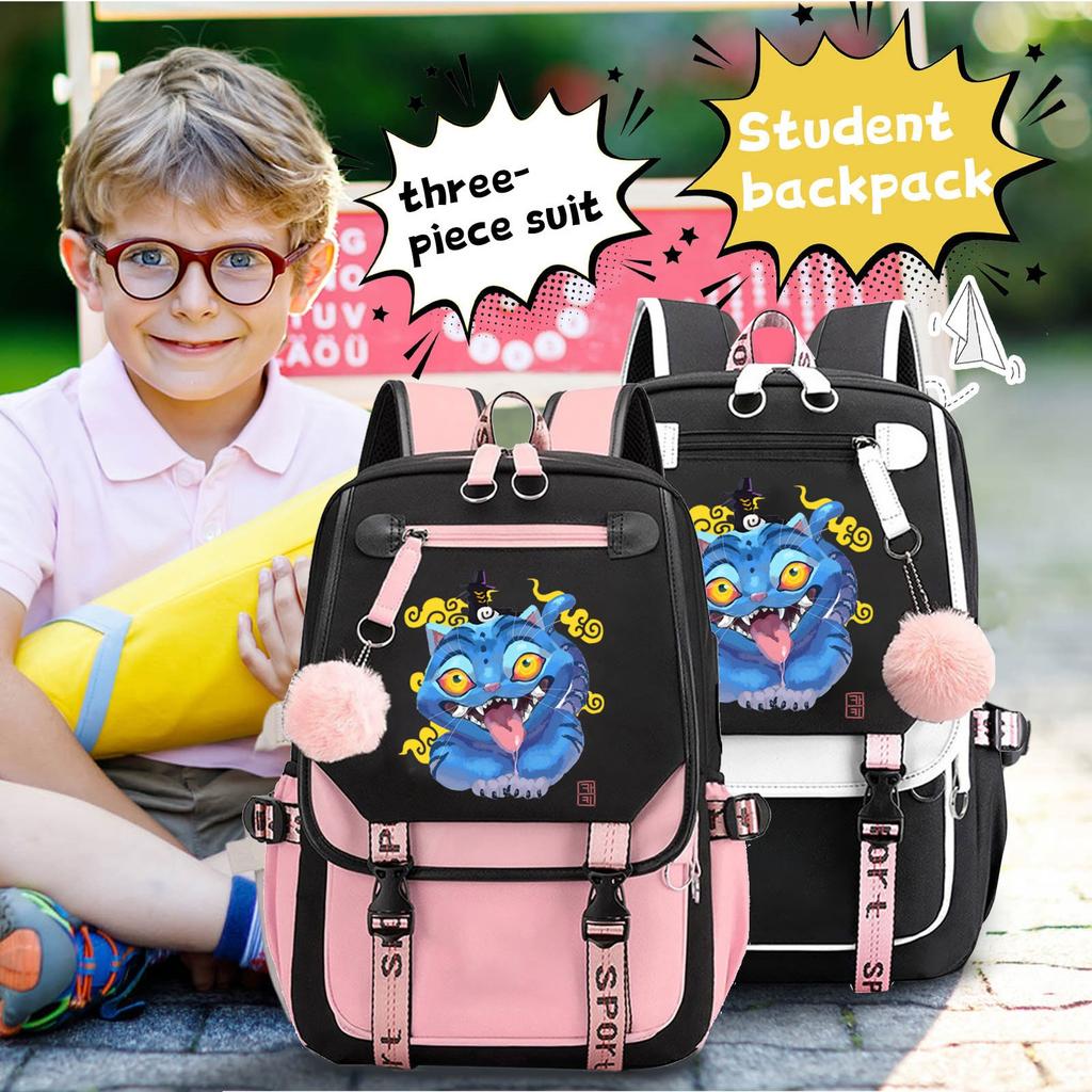 Backpack, Back To School, Cartoon Cute Travel Backpack Print Peripheral Double-shoulder Backpack For Teenagers, Students, Boys And Girls