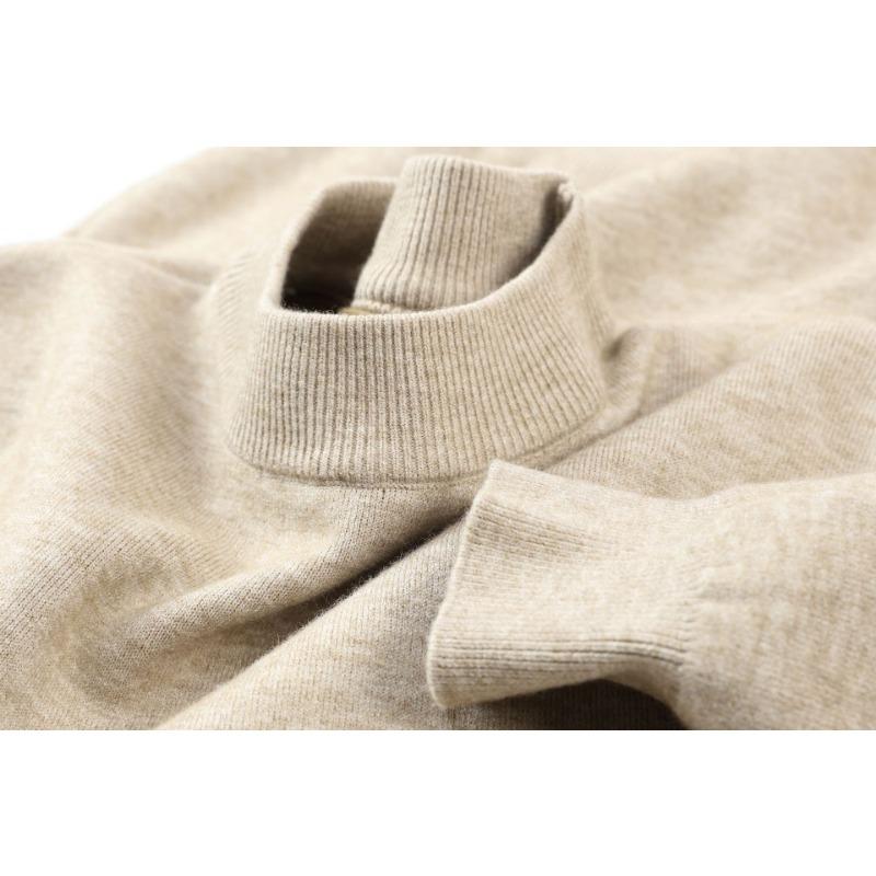 Men S Solid Color Half Turtleneck Long Sleeve Loose Knit Sweater For Youth