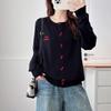 Plus Size Women Long Sleeve Knit Cardigan Sweater With Heart Button