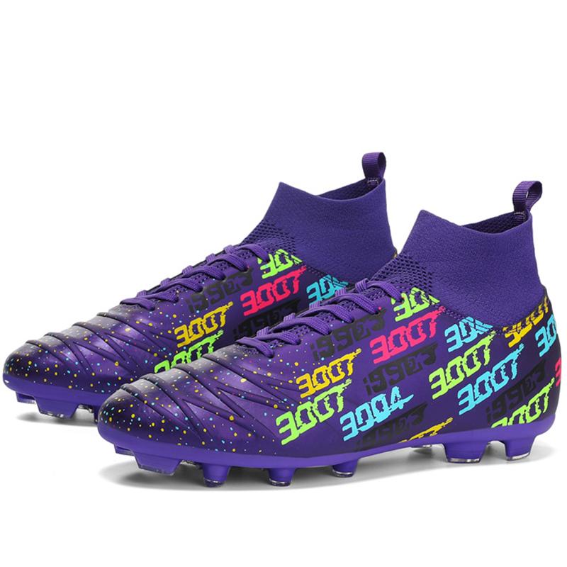 

Футбольные бутсы 31-48, мужские крупногабаритные футбольные бутсы с высоким берцем, противоскользящие бутсы с длинными ногтями, TPR, искусственный капитан, молодежные футбольные бутсы на открытом воздухе 34 фиолетовый