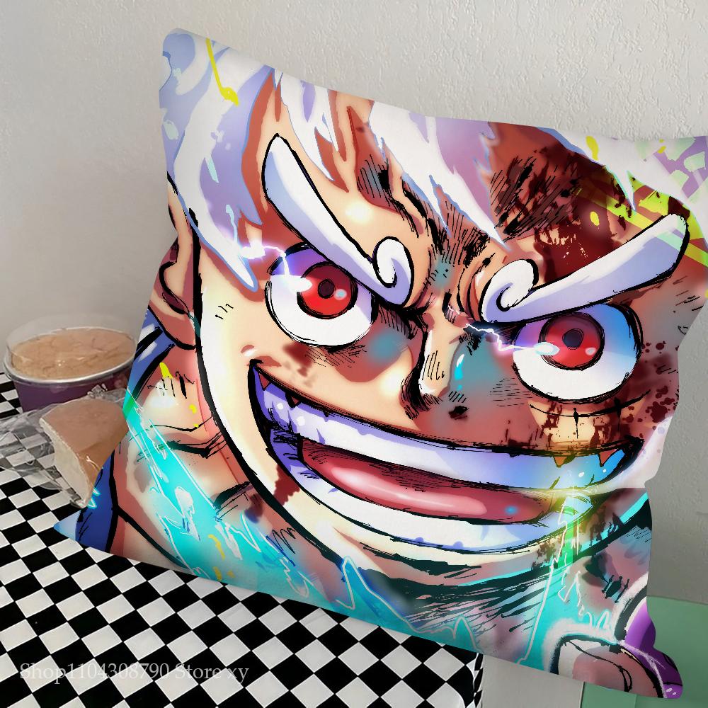 One Anime Pieces Monkey D. Luffy Pillow Case Fashion Square Pillowcase Bedroom Sofa Room Ins Decoration Leisure Cushion Cover