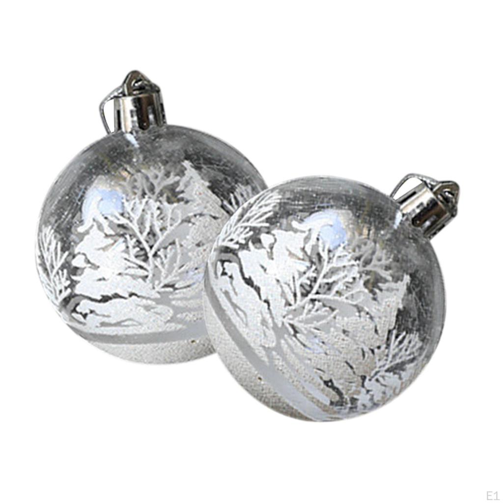 6 Pieces Christmas Baubles Hollow Pendants Decor Shatterproof for Home