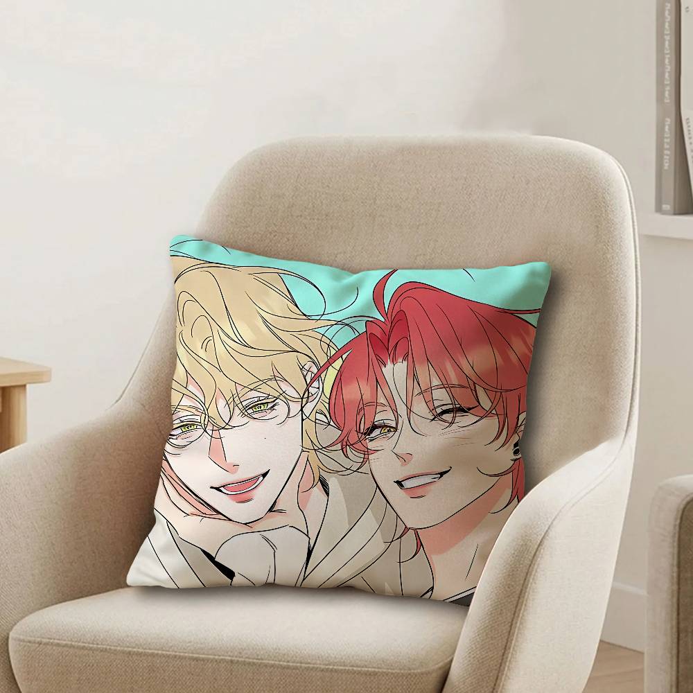 Korean Manhwa BL Anime Pillow Cushion Cover Pillowcase Living Room Sofa Home Decor Customized