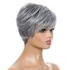 Short Grey Natural Wave Wigs For Women Synthetic Heat Resistant White Cosplay Wig Women's Wigs