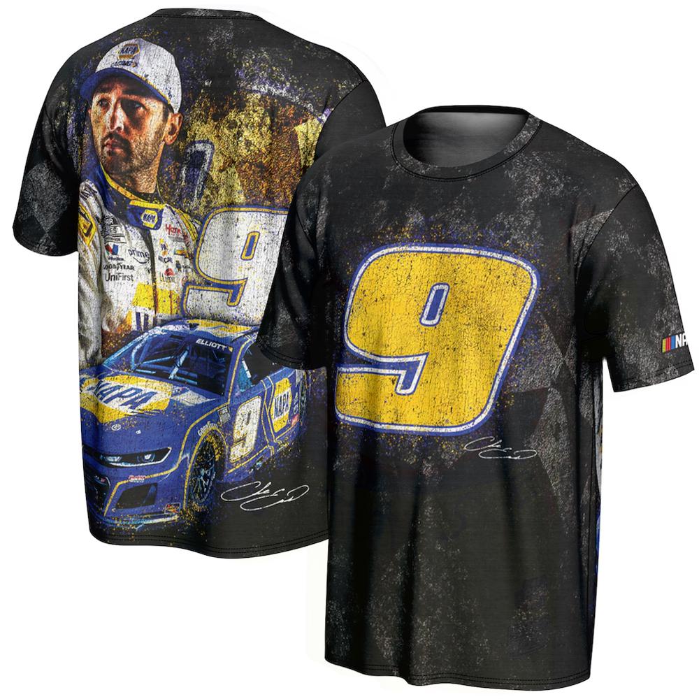 Men's Nascar Chase Elliott 9 UniFirst T-Shirt Sports Quick Dry Breathable Short Sleeve Tee Fashion Casual Racing T-shirts 5XL