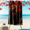 Fiery Roaring Lion Masterpiece Print Beach Towel, Quick Drying, Suitable for Travel, Outdoor Sports, Jogging, the Beach and Swimming, Gift