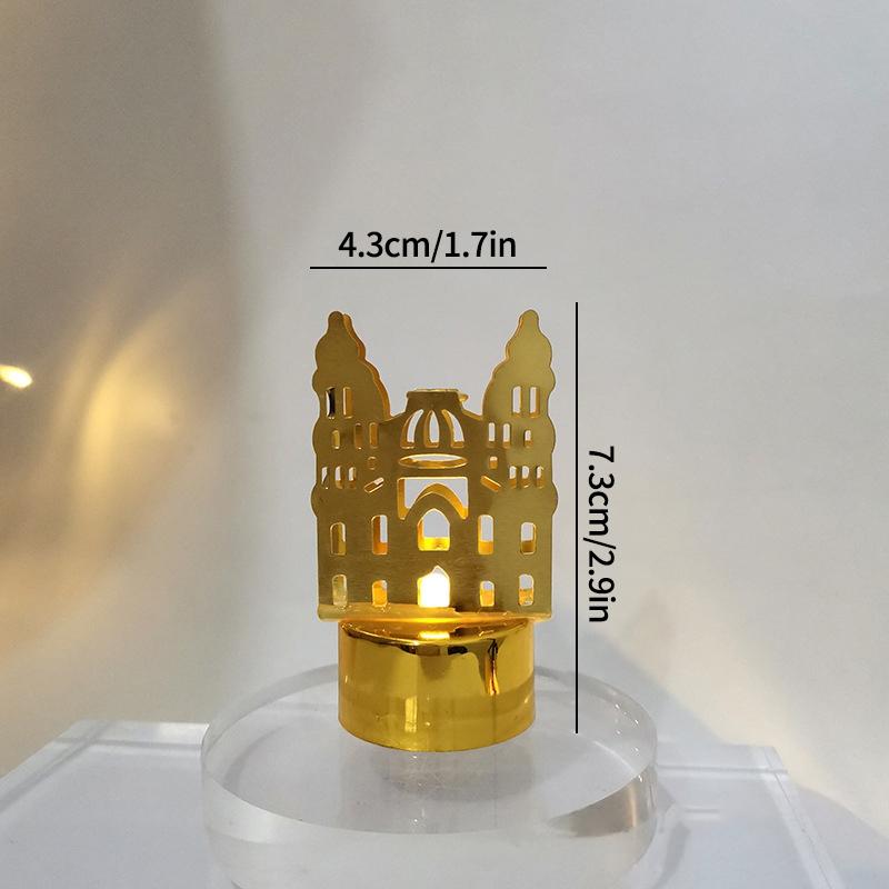 Islamische Ramadan Lampendekorationen 2026 Muslimischer Halbmond Kerze LED Lampe Stern und Mond Laternen Desktop Partyzubehör Muslimisches Geschenk