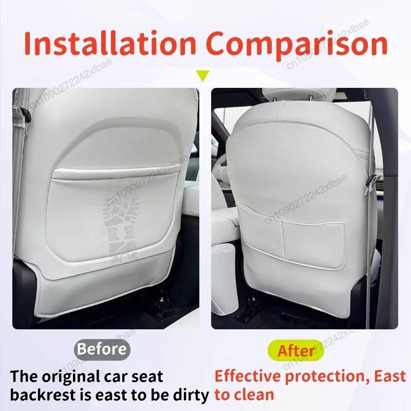 Leather Seat Back Kick Protector Backseat Mat Seat Cover Waterproof Armrest Box Anti Kick Accessories For Xpeng G6 2024