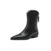 Krazing Pot Cow Split Skin Autumn Winter Shoes Wool Chunky Heels Size 43 Size 42 Pointed Toe Gradient Color Zip Fur Ankle Boots