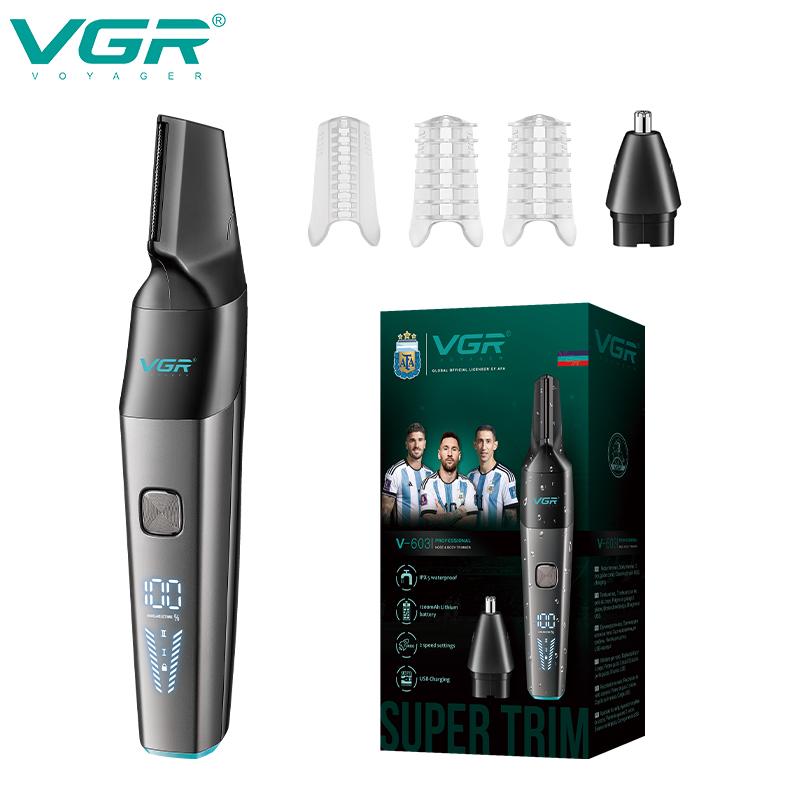 

VGR V-603 2-in-1 Multifunctional Hair Cleaning Set Convenient Facial Hair Scraper IPX6 Waterproof Deep Hair Remover Nose Hair Remover Hair Care Unisex