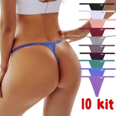 Set of 10 Women's Adult Sensual Thong Panties Promotion Comfortable Lingeries