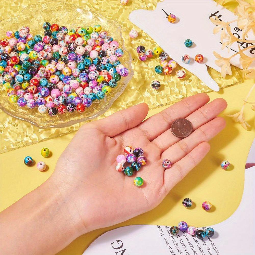 49/108/138pcs Stone Material Ink Decorative Beads Colorful Decorative Beads DIY Bracelet Necklace Earrings Keychain Foot Chain Phone Chain