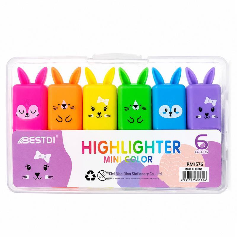 Super Cute Mini Cartoon Fluorescent Pen for Doodling and Notes