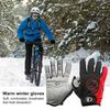 1 Pair of Riding Gloves Windproof Anti-slip Touch Screen with Super Fiber Thumb Index Finger Winter Cycling Gloves