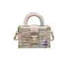 A High-end, Light Luxury, Niche Crocodile and Snake Pattern Small Box Bag with A Shoulder and Hand