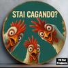 D Retro Metal Sign Funny Chicken What Are You Doing Wall Decor for Kitchen Bar Cafe Home Office Party