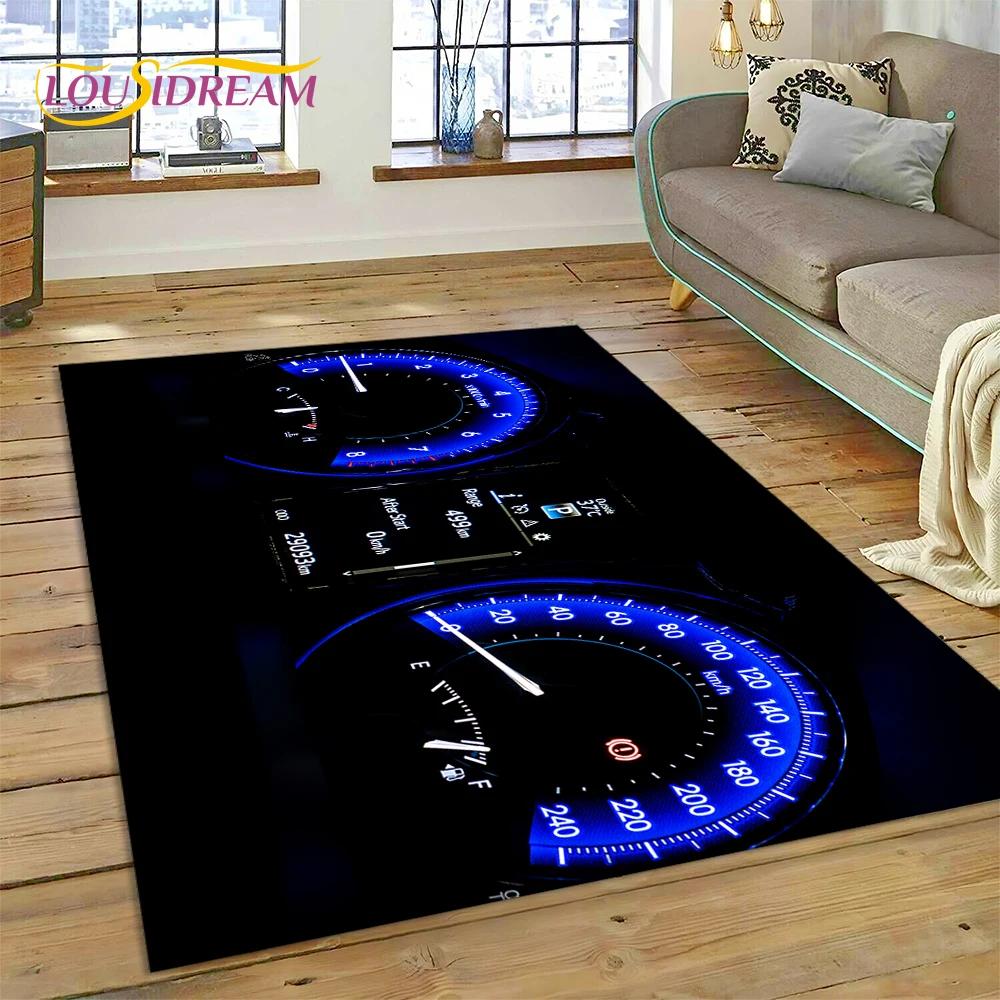 3D Car Dashboard Machine Control Screen Racing Carpet Rug for Bedroom Living Room Home Sofa Decoration, Kid Game Decor Floor Mat