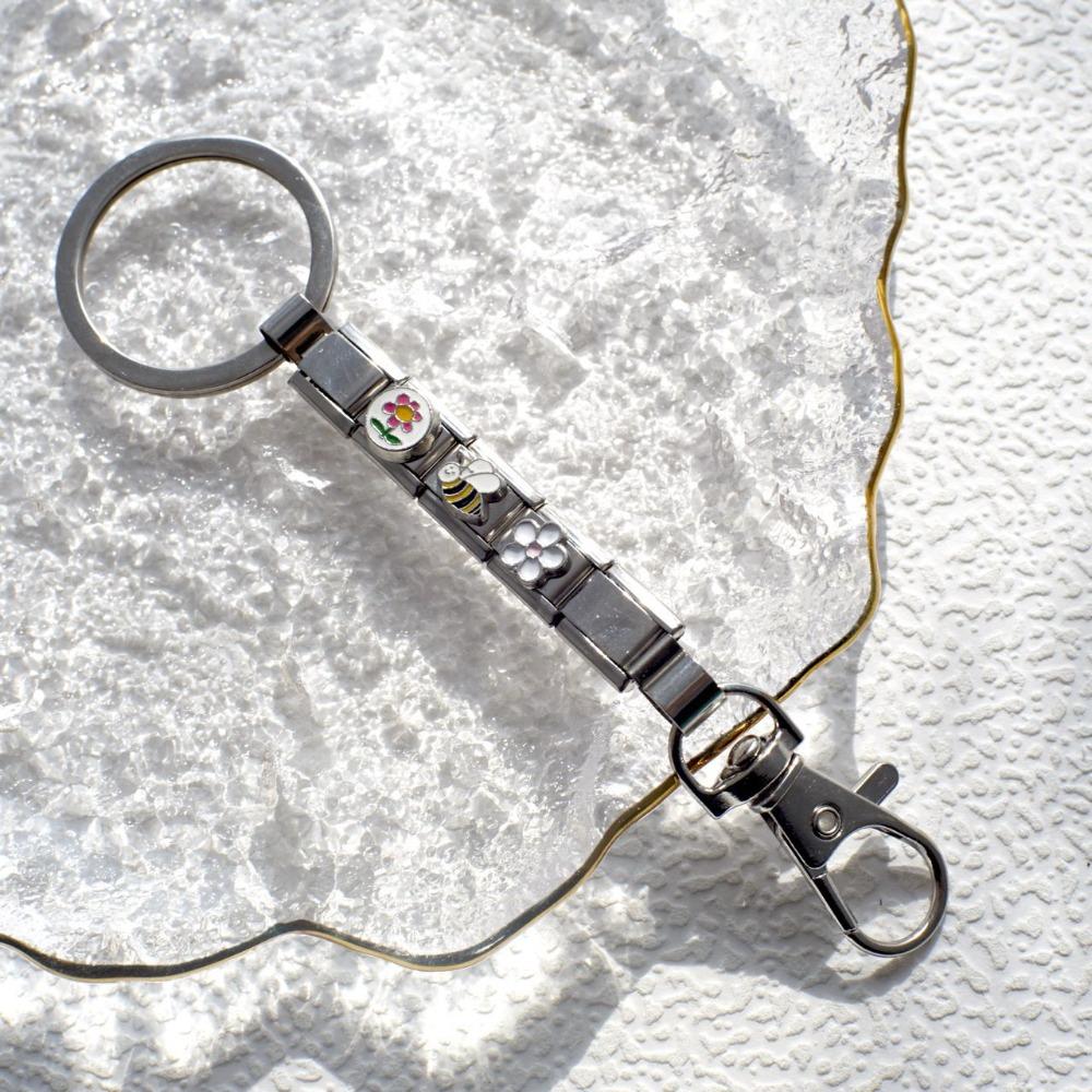 Italian Charm Love Italian Charm Chain Stainless Steel Car Keychain Fun Modular Bracelet Gift