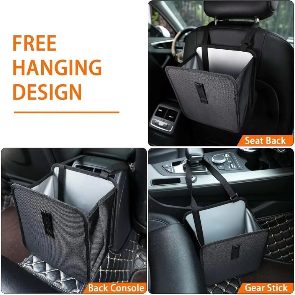 Portable Foldable Car Trash Can Waterproof Hanging Seat Back Bag Large Capacity Leakproof Storage Bag Car Interior Accessories