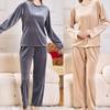 Autumn Winter Women's New Pajamas Homewear Suit  Gold Velvet Long-Sleeved Long Pants Pajamas Homewear
