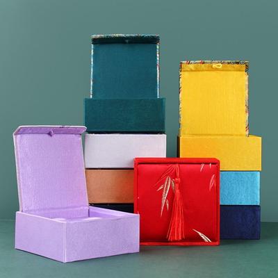 Chinese Style Vintage Tassel Jewelry Box Bamboo Leaves Damask Jewelry Storage Box High-quality Jewelry Packaging Box