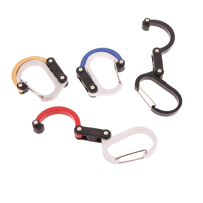 Multifunctional Aluminum Alloy D Type Carabiner 360 Degree Rotary Quick-Hanging Carabiner Buckle Hybrid Gear Clip Outdoor Gadget