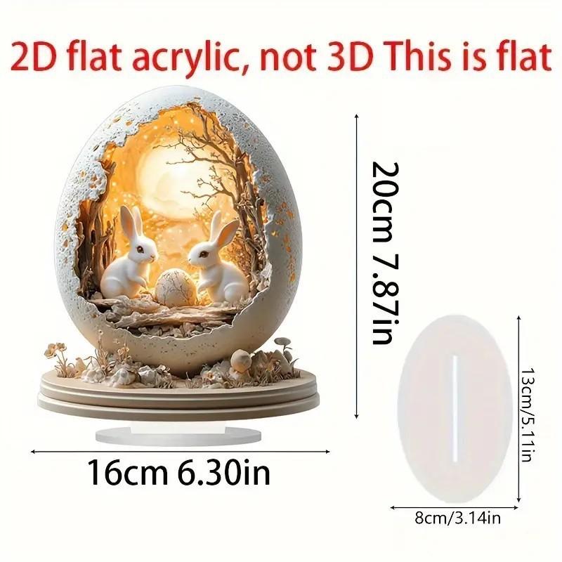 Easter Bunny Decoration Non Fragile Bunny Acrylic Decoration Flat Bunny Decoration Modern 2D Easter Home Decoration Easter