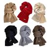 Sciarpa da Donna Tinta Unita Spessa Antivento Calda Versatile Sciarpa Quotidiana Invernale Outdoor Ciclismo Lunga