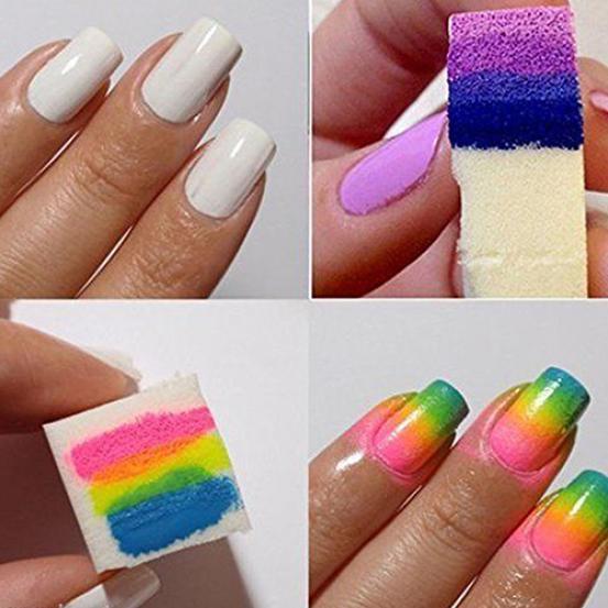 3 Pcs Sanding Block Files Nail Art Polish Sponge Bars Pedicure Gradient Brushes