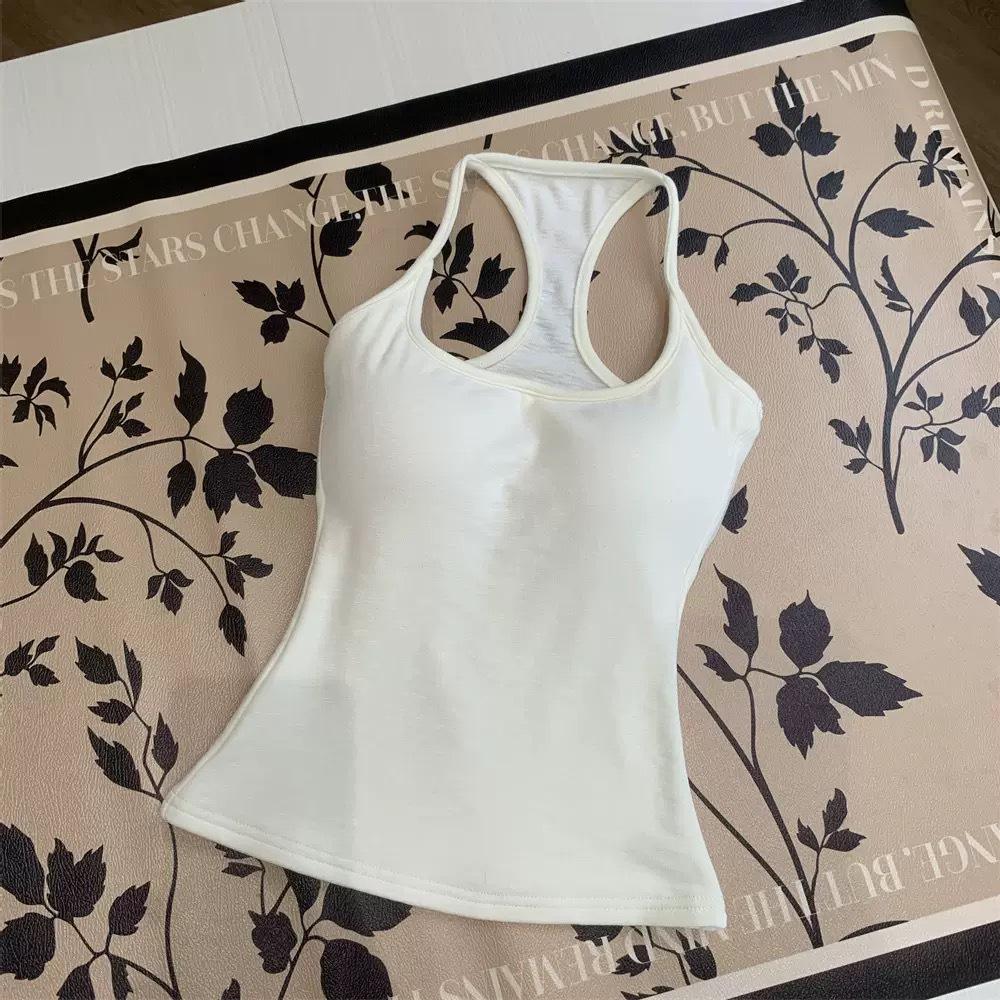 

Solid Color Racerback Camisole with Built-in Bra Pads – 260g, Slimming, Versatile Base Layer for Women One Size 80-120 Jin