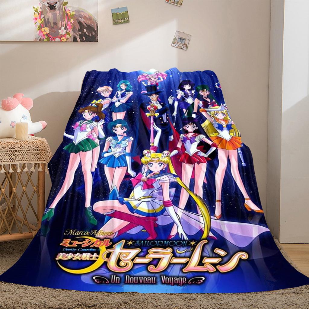 Japanese anime cute cartoon theme Sailor Moon Tsukino Usagi blanket suitable for home beds, sofa covers, office nap, outdoor warm blankets O14