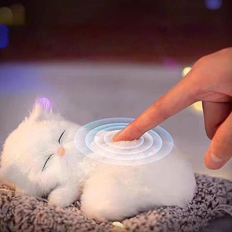 Kawaii Simulation Sleeping Cat Stuffed Animals Display Mold Portable Fake Cat Kittens Doll Ornaments Decoration Kids Plush Toys