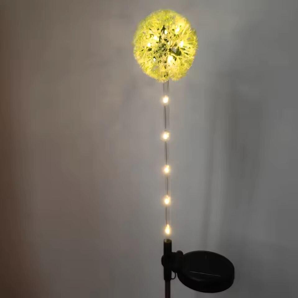 1PC 1-Head Solar LED Dandelion Light,Outdoor Decorative Lights,Artificial Flower Landscape Lighting For Garden,Lawn,Yard,Pathway