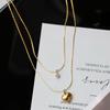 Modern Stylish Heart-Shaped Double Layer Pendant Necklace