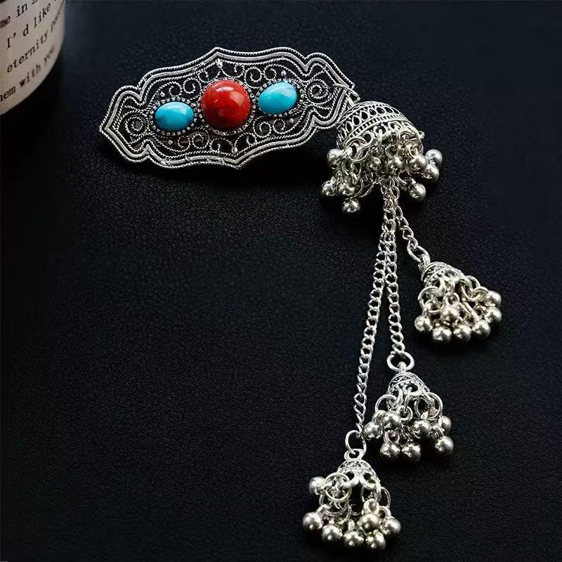 Barrette à cheveux à pampille papillon violet classique Élégant bandeau de cheveux de style ethnique Coiffe Rétro Style chinois Pince latérale Fête