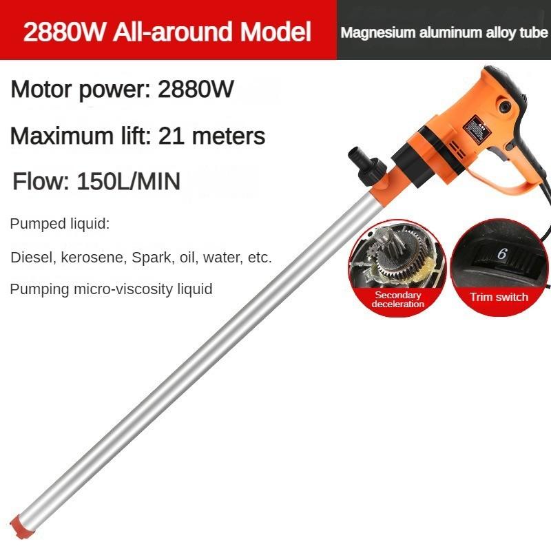 1480W/1980W/2480W/2880W Corrosion-resistant Chemical Liquid Pump Explosion-proof Refueling Pump Portable High Power Electric Oil Pump