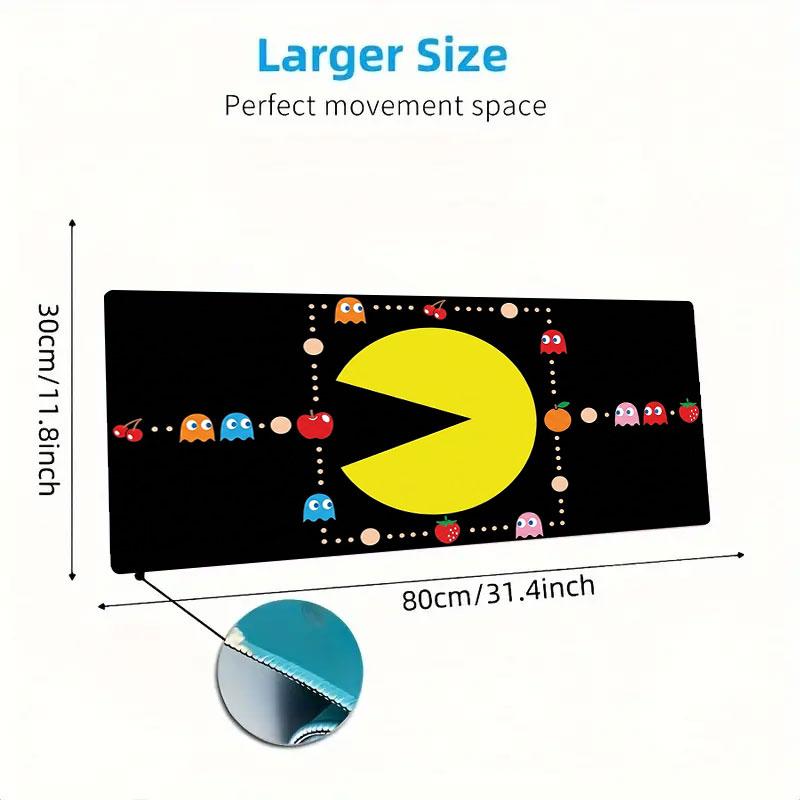 Pac-Man Large Size Mouse Pad Large Gaming Table Cushion Non-slip Laptop Tablet Big Mousepad XXL Mat Mini PC Playmat With Lock Edge
