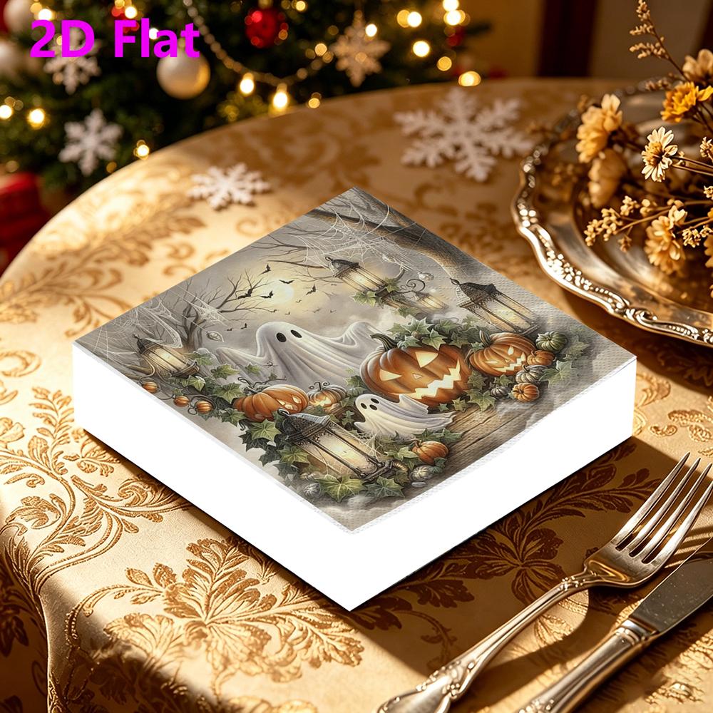 20pcs Disposable Napkins with Halloween Pattern Print for Wedding,Parties,and Daily Use for Thanksgiving Fall Christmas Table Decoration