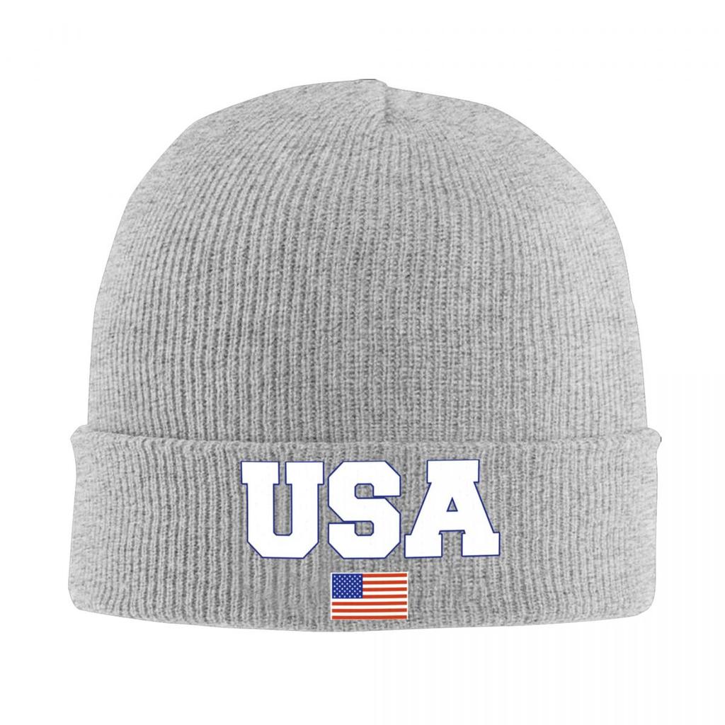 USA Printed Bonnet Hats Beanie Hats Printed Knit Hat Spring Casual Unisex Women Unisex Hippie Warm Caps
