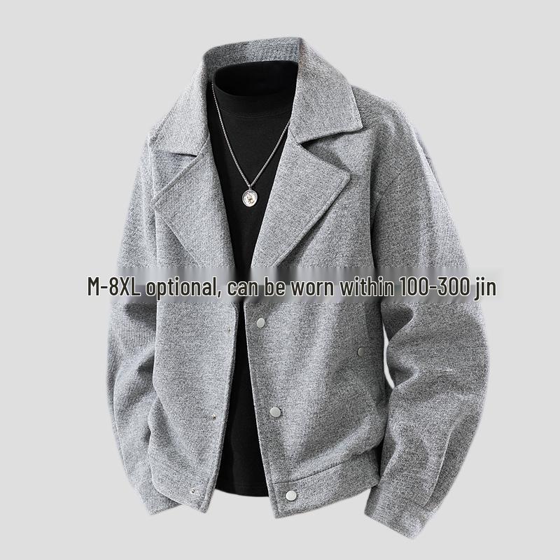 

Men s Autumn Winter Plus Size Warm Lapel Jacket 8XL